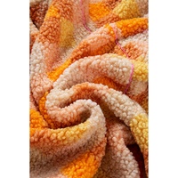 Orange Checkered Sherpa Hooded Jacket - L thumbnail
