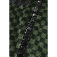 Vineyard Green Fleece Checkerboard Flap Pocket Snap Button Jacket - 2XL thumbnail