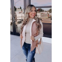 Pink Fleece Lined Quilted Vest Coats - M thumbnail