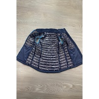 Sky Blue Plush Collared Quilted Zipped Puffer Vest - L thumbnail
