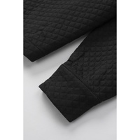 Black Retro Quilted Flap Pocket Button Shacket - L thumbnail