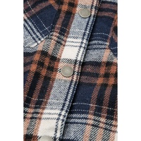 Plaid Pattern Sherpa Lined Hooded Shacket - 2XL thumbnail