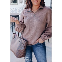 Plus Size Textured Knit Zip Neck Pullover - 2X thumbnail