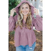Plus Size Hooded Waffle Knit Top - 2X thumbnail