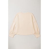 Beige Star Shape Studded Crew Neck Plus Size T Shirt - 2X thumbnail