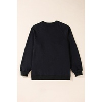 Black Rainbow Raglan Sleeve Crew Neck Plus Size Sweatshirt - 1X thumbnail
