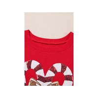 Racing Red Christmas Candy Cane Graphic Plus Size Sweatshirt - 2X thumbnail