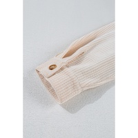 Oatmeal Textured Flap Pockets Buttoned Plus Size Shacket - 2X thumbnail