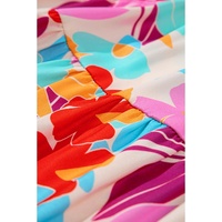 Multicolour Floral Tiered V Neck Plus Dress - 3X thumbnail