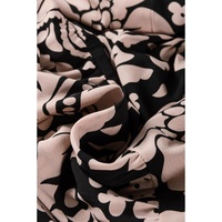 Black Plus Size Floral Printed Puff Sleeve Collared Maxi Dress - 1X thumbnail
