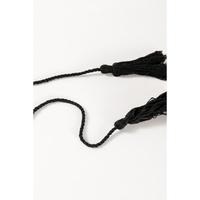 Black Plus Size Western Floral Print Fringed V Neck Dress - 2X thumbnail