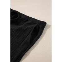 Black Textured Hoodie and Shorts Plus Size Two Piece Set - 3X thumbnail