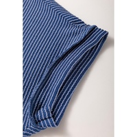 Sail Blue Ribbed V Neck Tee and Pants Plus Size Set - 1X thumbnail