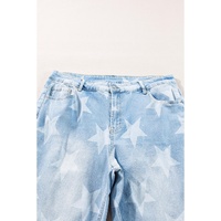 Beau Blue High Waist Star Pattern Plus Size Jeans - 4X thumbnail
