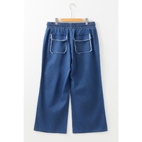 Azura Exchange Sail Blue Washed Denim Chambray Loose Plus Size Pants - 3X thumbnail