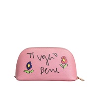 Dolce & Gabbana Women's Pink Leather DG Logo Zip Around Hand Purse Pouch Wallet - One Size thumbnail