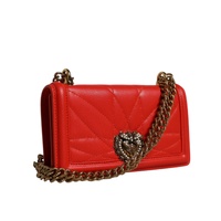 Dolce & Gabbana Women's Red Quilted Devotion Crossbody Chain Phone Cover Bag - One Size thumbnail
