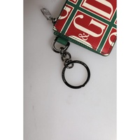 Dolce & Gabbana Men's Green Calf Leather Logo Print Monogram Card Holder Wallet - One Size thumbnail