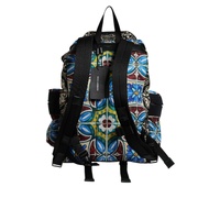 Dolce & Gabbana Men's Multicolor Maiolica Print Nylon Backpack Bag - One Size thumbnail
