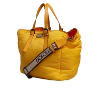 Dolce & Gabbana Men's Yellow Orange Nylon Logo Plaque Hand Shoulder Duffle Bag - One Size thumbnail