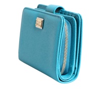 Dolce & Gabbana Women's Light Blue Leather Bifold Continental Clutch Wallet - One Size thumbnail