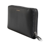 Dolce & Gabbana Men's Black Blue Exotic Leather Embossed Continental Wallet - One Size thumbnail