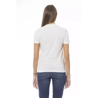 Baldinini Trend Women's White Cotton Tops & T-Shirt - S thumbnail
