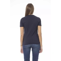 Baldinini Trend Women's Blue Cotton Tops & T-Shirt - L thumbnail