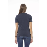 Baldinini Trend Women's Blue Cotton Tops & T-Shirt - XL thumbnail