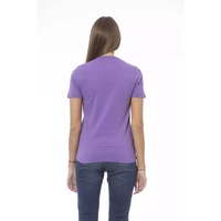 Baldinini Trend Women's Purple Cotton Tops & T-Shirt - S thumbnail