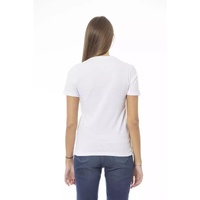 Baldinini Trend Women's White Cotton Tops & T-Shirt - S thumbnail