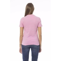 Baldinini Trend Women's Pink Cotton Tops & T-Shirt - L thumbnail