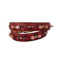 Dolce & Gabbana Women's Red Exotic Leather Crystals Reversible Shoulder Strap - One Size thumbnail
