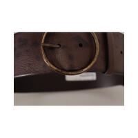 Authentic Dolce & Gabbana Leather Belt with Engraved Logo Buckle 90 cm Women thumbnail