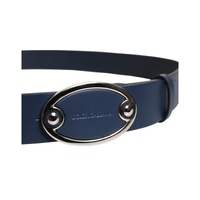 Dolce & Gabbana Men's Blue Leather Classic Metal Logo Buckle Belt - 110 cm thumbnail