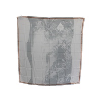 Costume National Women's Gray Orange Silk Floral Foulard Wrap Scarf - One Size thumbnail