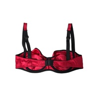 Dolce & Gabbana Women's Bordeaux Silk Stretch Balconcino Bra Underwear - 1 IT thumbnail