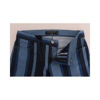 Blue Striped Cotton Stretch Denim Jeans - Dolce & Gabbana 40 IT Women thumbnail