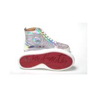Embellished Leather High Top Sneakers with Swarovski Crystals 35 EU Women thumbnail