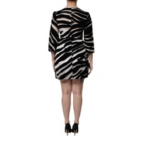 Dolce & Gabbana Women's Black White Zebra A-line Sheath Mini Dress - 42 IT thumbnail