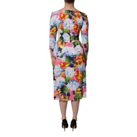 Dolce & Gabbana Women's Multicolor Floral Side Slit Midi Dress - 36 IT thumbnail