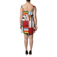 Dolce & Gabbana Women's Multicolor Cotton Stripe Sleeveless Dress - 40 IT thumbnail