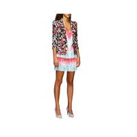 Elisabetta Franchi Pink Dress with Light Blue Shaded Franges 42 IT Women thumbnail