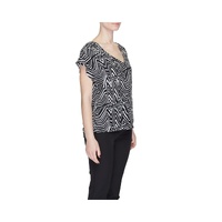 Jacqueline De Yong Women's Black And White Viscose Tops & T-Shirt - 40 IT thumbnail