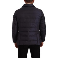 Dolce & Gabbana Men's Blue Silk Goat Coat Blouson Winter Jacket - 52 IT thumbnail