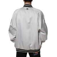 Dolce & Gabbana Men's White Polyester Logo Full Zip Bomber Jacket - 50 IT thumbnail
