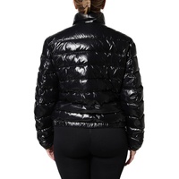Dolce & Gabbana Women's Black Logo Plaque Full Zip Puffer Jacket - 42 IT thumbnail