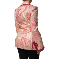 Dolce & Gabbana Women's Pink Gold Jacquard Nylon Coat Blazer Jacket - 40 IT thumbnail