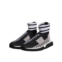 Dolce & Gabbana Women's Black Gray Sorrento Socks  Sneakers Shoes - 36 EU thumbnail
