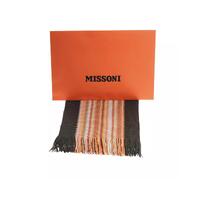 Geometric Pattern Fringed Scarf with Vibrant Colors One Size Men thumbnail